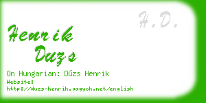 henrik duzs business card