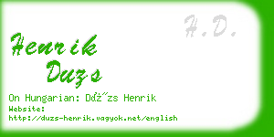 henrik duzs business card